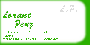 lorant penz business card