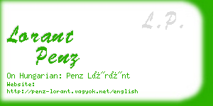 lorant penz business card